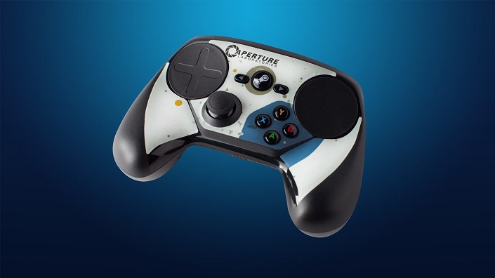 Бело-синяя наклейка геймпада SteamController