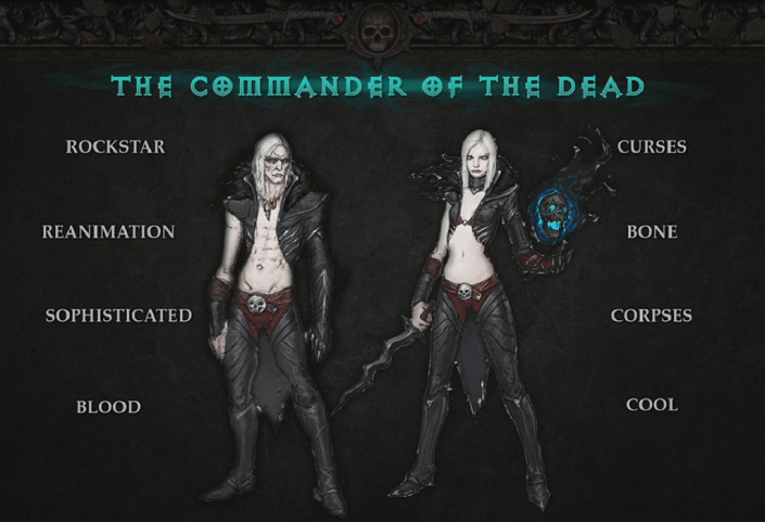 Мужской и женский варианты Некромантов в Diablo III