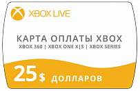 Карта оплаты Xbox Live 25 $ долларов