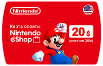 Карта пополнения Nintendo eShop Card 20$ долларов (USA)