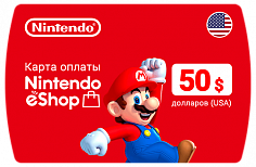 Карта пополнения Nintendo eShop Card 50$ USD долларов (США)